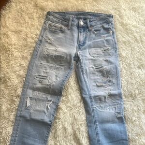 Boys American Eagle Blue Distressed Jeans